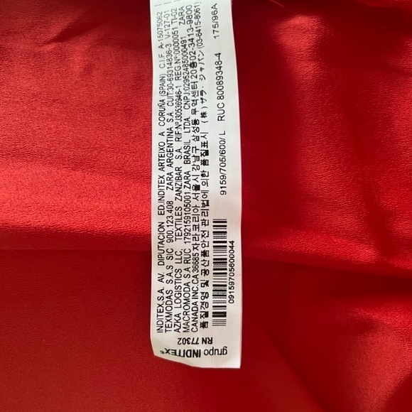 Zara Ruffle Crop Top Draped Red Floral‎ Large Shirt - Picture 13 of 13